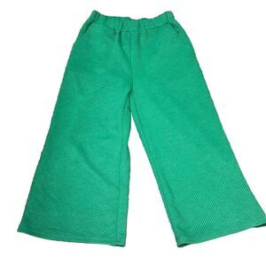 Entro USA Green Ribbed‎ Womens Small Herringbone Wide Leg Y2K 90s Whimsygoth NWT